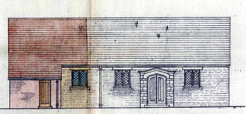 South elevation of 1933 showing the proposed extension to the left [RDBP2-329]